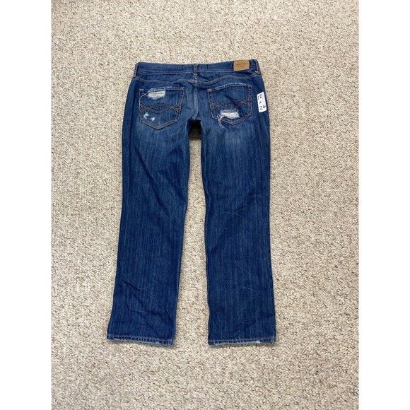 Abercrombie & Fitch Low Rise Button Fly Distressed Crop Straight Leg 12/31 - Picture 4 of 8